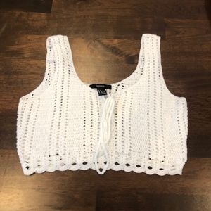 crochet white crop top